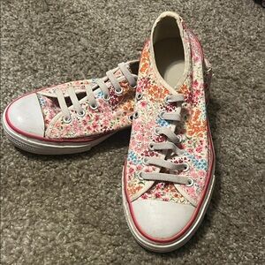 Floral Canvas Sneakers Size 7